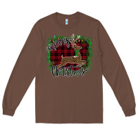 Chestnut Merry Christmas Deer Long Sleeve Tee - Bettercallsaul