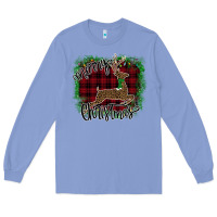 Colony Blue Merry Christmas Deer Long Sleeve Tee - Bettercallsaul