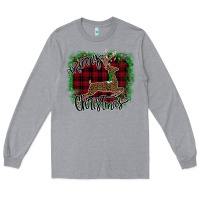 Heather Grey Merry Christmas Deer Long Sleeve Tee - Bettercallsaul