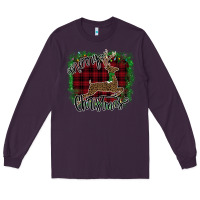 Plum Merry Christmas Deer Long Sleeve Tee - Bettercallsaul