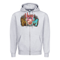Heather Grey Show mom pig Zipper Hoodie - CowGirlArtShop