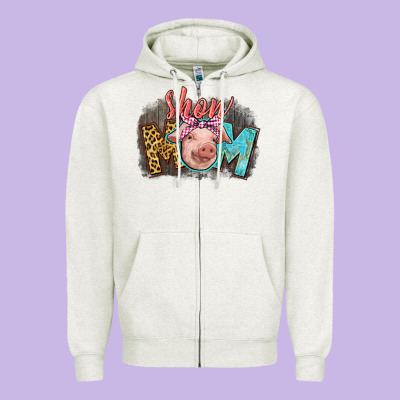 Show Mom Pig Zipper Hoodie Designed By Cowgirlartshop