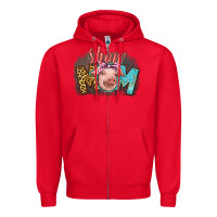 Red Show mom pig Zipper Hoodie - CowGirlArtShop