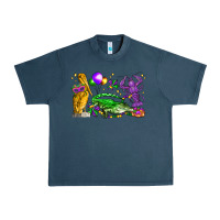 Midnight Navy mardi gras pelican alligator and crawfish Urban Heavy Tee - LillyAllenDesigns
