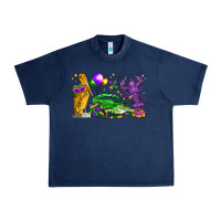 Navy mardi gras pelican alligator and crawfish Urban Heavy Tee - LillyAllenDesigns