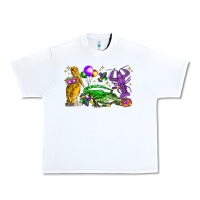 White mardi gras pelican alligator and crawfish Urban Heavy Tee - LillyAllenDesigns