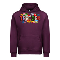 Mauve Wine Christmas teacher Urban Hoodie - CowhideDigitalArt