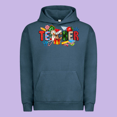 Christmas Teacher Urban Hoodie Designed By Cowhidedigitalart