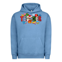 Pigment Pebble Blue Christmas teacher Urban Hoodie - CowhideDigitalArt