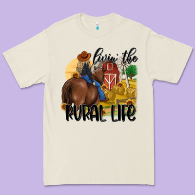 Livin The Rural Life Premium Tee Designed By Maliassmallbusiness