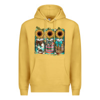 Antique Gold mason jar, sunflower Premium Hoodie - JahusDesignShop