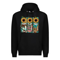 Black mason jar, sunflower Premium Hoodie - JahusDesignShop