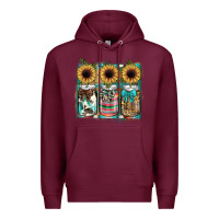 Burgundy mason jar, sunflower Premium Hoodie - JahusDesignShop