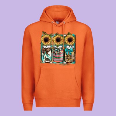 Mason Jar, Sunflower Premium Hoodie Designed By Jahusdesignshop
