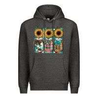 Charcoal Heather mason jar, sunflower Premium Hoodie - JahusDesignShop
