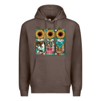 Coffee mason jar, sunflower Premium Hoodie - JahusDesignShop