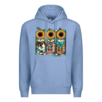 Colony Blue mason jar, sunflower Premium Hoodie - JahusDesignShop