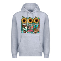 Heather Grey mason jar, sunflower Premium Hoodie - JahusDesignShop