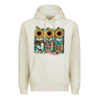 Oatmeal Heather mason jar, sunflower Premium Hoodie - JahusDesignShop