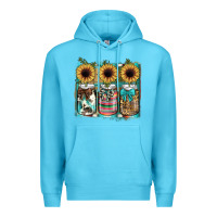 Ocean Blue mason jar, sunflower Premium Hoodie - JahusDesignShop