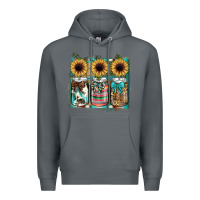 Rock mason jar, sunflower Premium Hoodie - JahusDesignShop