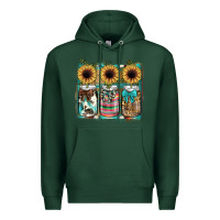 Sports Green mason jar, sunflower Premium Hoodie - JahusDesignShop