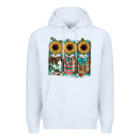 White mason jar, sunflower Premium Hoodie - JahusDesignShop