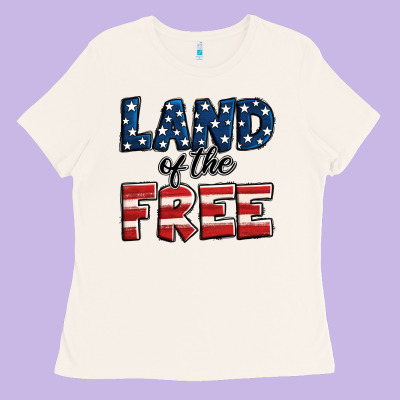 Land Of The Free America Ladies Tee Designed By Jasminsmagicworld