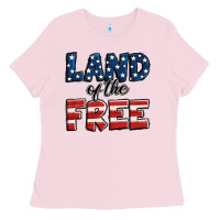 Bubblegum Pink Land of the free America Ladies Tee - Jasminsmagicworld
