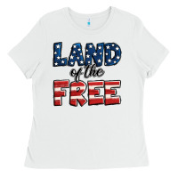 White Land of the free America Ladies Tee - Jasminsmagicworld