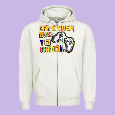 Game Over Back To School Zipper Hoodie Designed By Cowgirlartshop