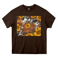 Chocolate Brown sunflowers cowhide leopard mousepad Heavy Core Tee - Jasminsmagicworld