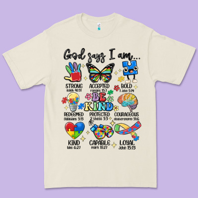 God Says  Am Autism Premium Tee Designed By Maliassmallbusiness