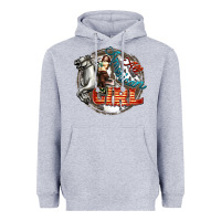 Heather Grey All American Girl Heavyweight Hoodie - FaDigitalArtStudio
