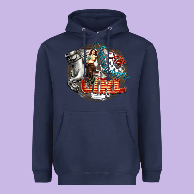 All American Girl Heavyweight Hoodie Designed By Fadigitalartstudio