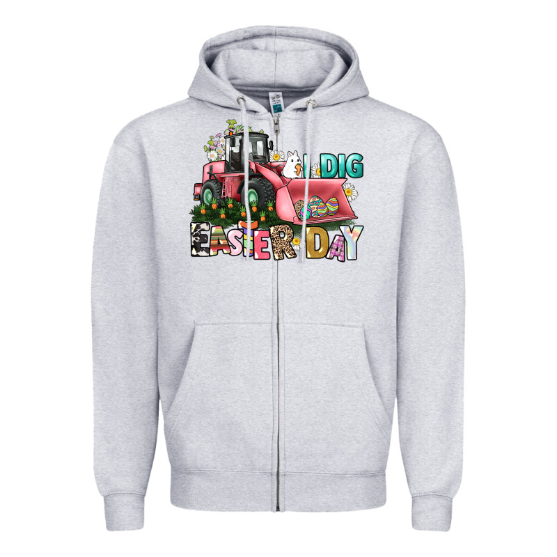 I Dig Easter Day Zipper Hoodie by HowdyJamesFarm | Teevron
