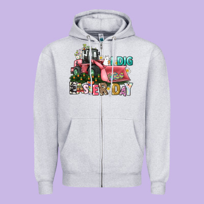 I Dig Easter Day Zipper Hoodie Designed By Howdyjamesfarm
