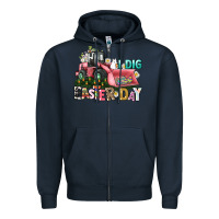 Navy I dig Easter Day Zipper Hoodie - HowdyJamesFarm