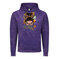 Cloud Purple Western Messy Bun Boss Lady With Money Vintage Hoodie - BundleAndBundleShop