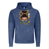 Vintage Denim Western Messy Bun Boss Lady With Money Vintage Hoodie - BundleAndBundleShop