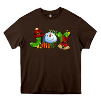 Chocolate Brown joy for christmas with snowman Heavy Core Tee - AdoDesignShop