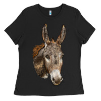 Black Andalusian Donkey Face Ladies Tee - LillyAllenDesigns