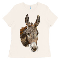 Bone Andalusian Donkey Face Ladies Tee - LillyAllenDesigns