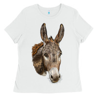 White Andalusian Donkey Face Ladies Tee - LillyAllenDesigns