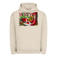 Pigment French Oak cowboy merry christmas Urban Hoodie - CowhideDigitalArt