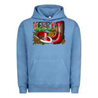 Pigment Pebble Blue cowboy merry christmas Urban Hoodie - CowhideDigitalArt