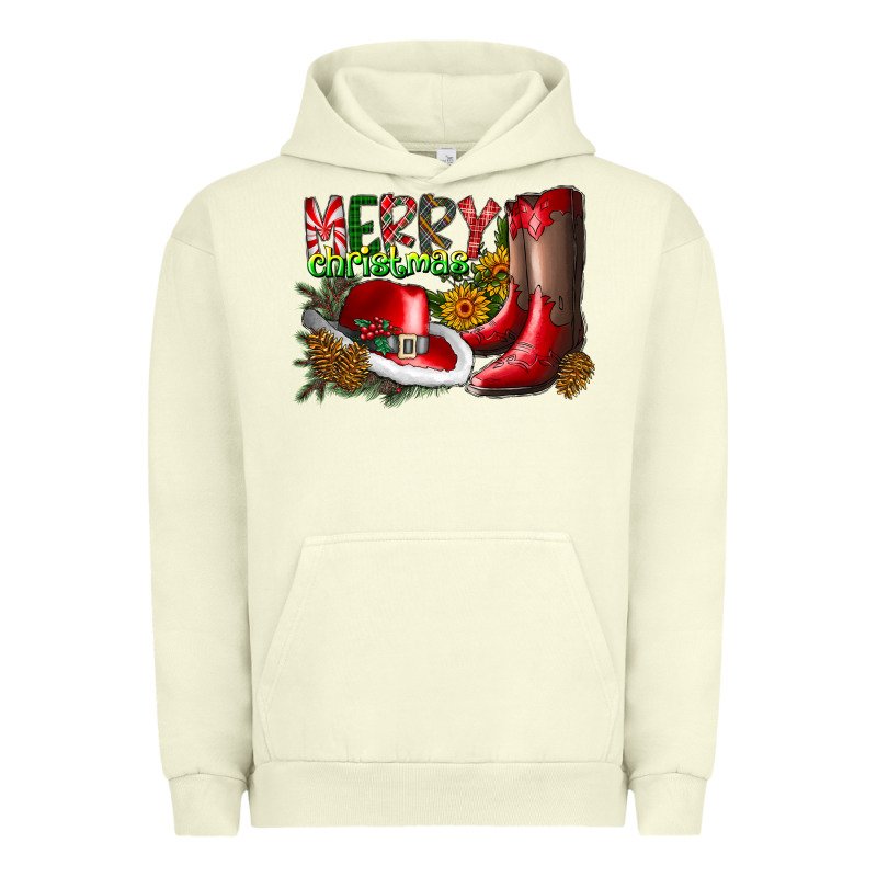 Cowboy Merry Christmas Urban Hoodie by CowhideDigitalArt | Teevron