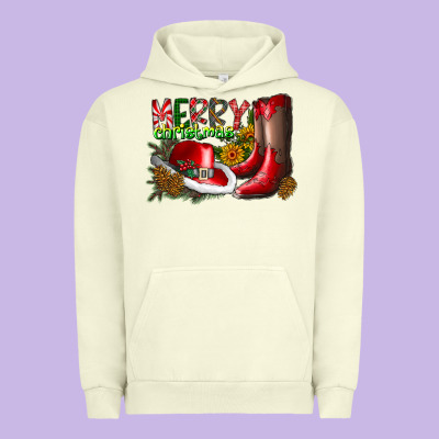 Cowboy Merry Christmas Urban Hoodie Designed By Cowhidedigitalart