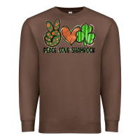 Chestnut peace love shamrock Premium Sweatshirt - FaDigitalArtStudio