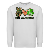 Dove Grey peace love shamrock Premium Sweatshirt - FaDigitalArtStudio